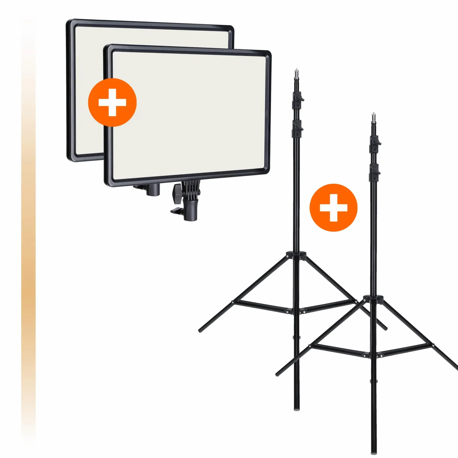 Rollei Lumis Serie|Lumis Serie-Bundle 2x LUMIS LED-Panel Bi-Color inkl. Stativ