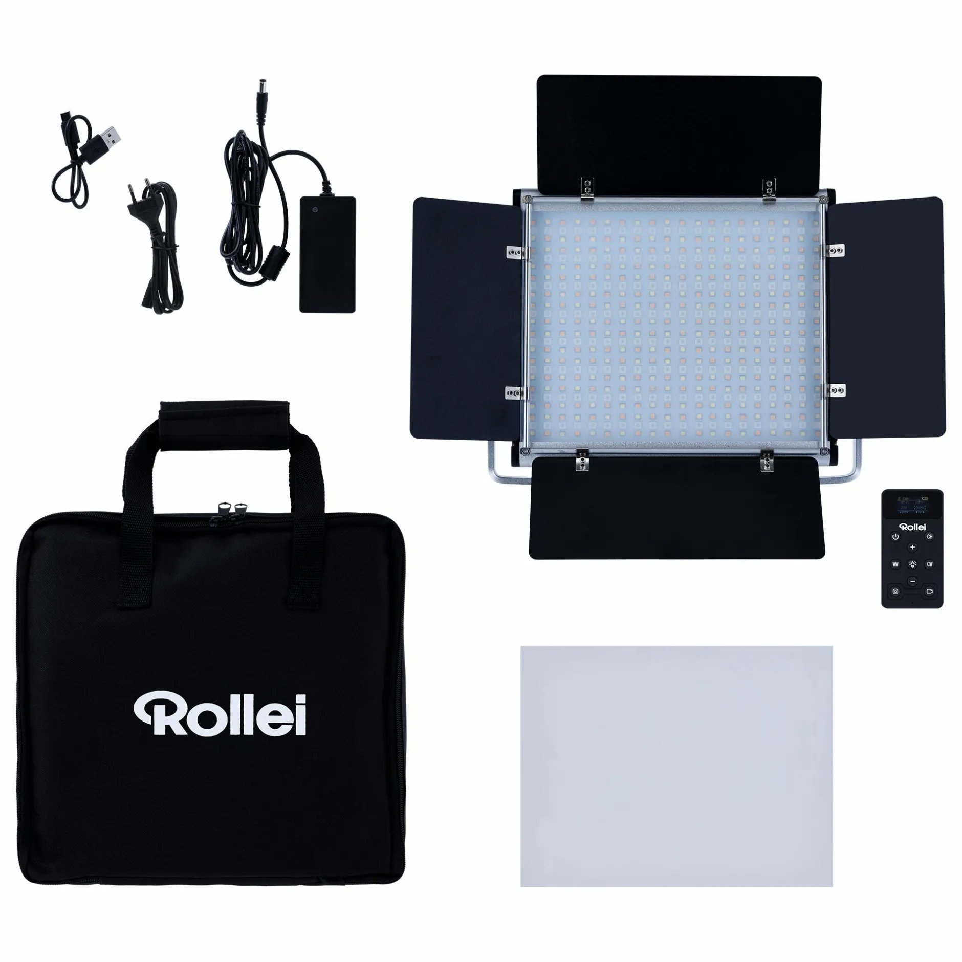 Rollei Flächenleuchten|Flächenleuchten-Bundle 2x LUMIS Panel 600 RGB inkl. Stativ