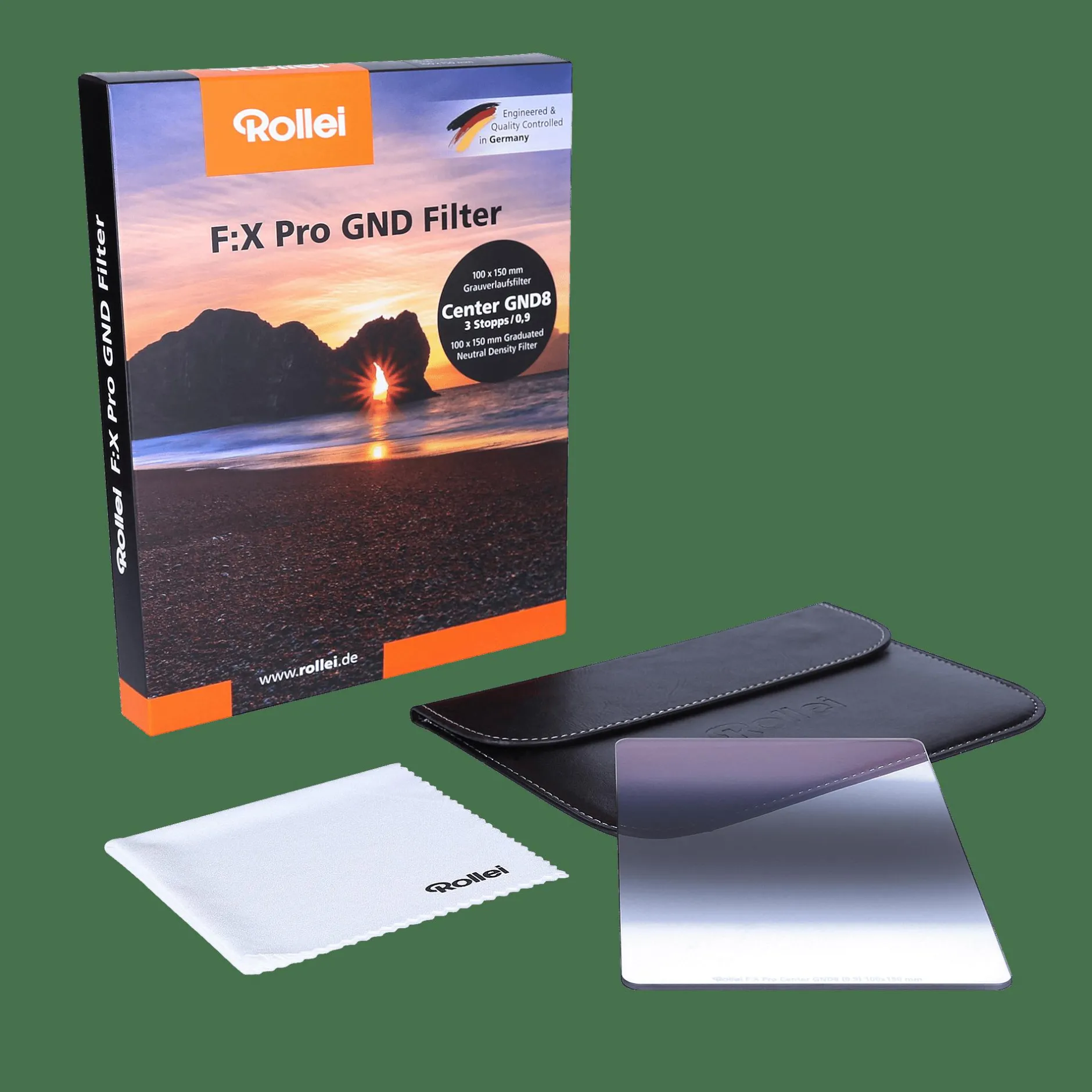 Rollei Verlaufsfilter-F:X Pro Center GND8 Rechteckfilter - Grauverlaufsfilter 100 mm