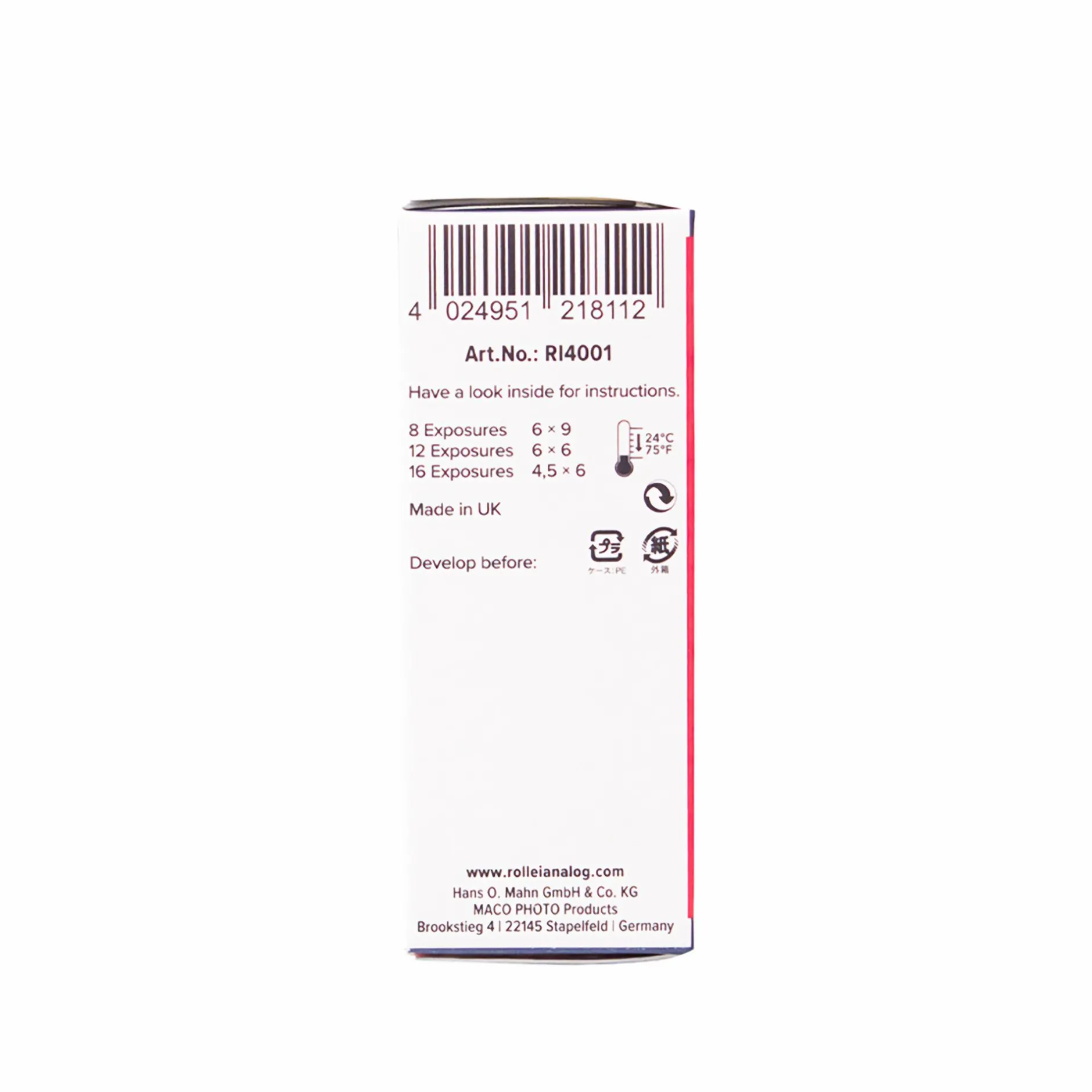 Rollei Analoge Filme-RPX Schwarzweiß-Negativfilm | 35 mm & Rollfilm | ISO 25 / 100 / 400