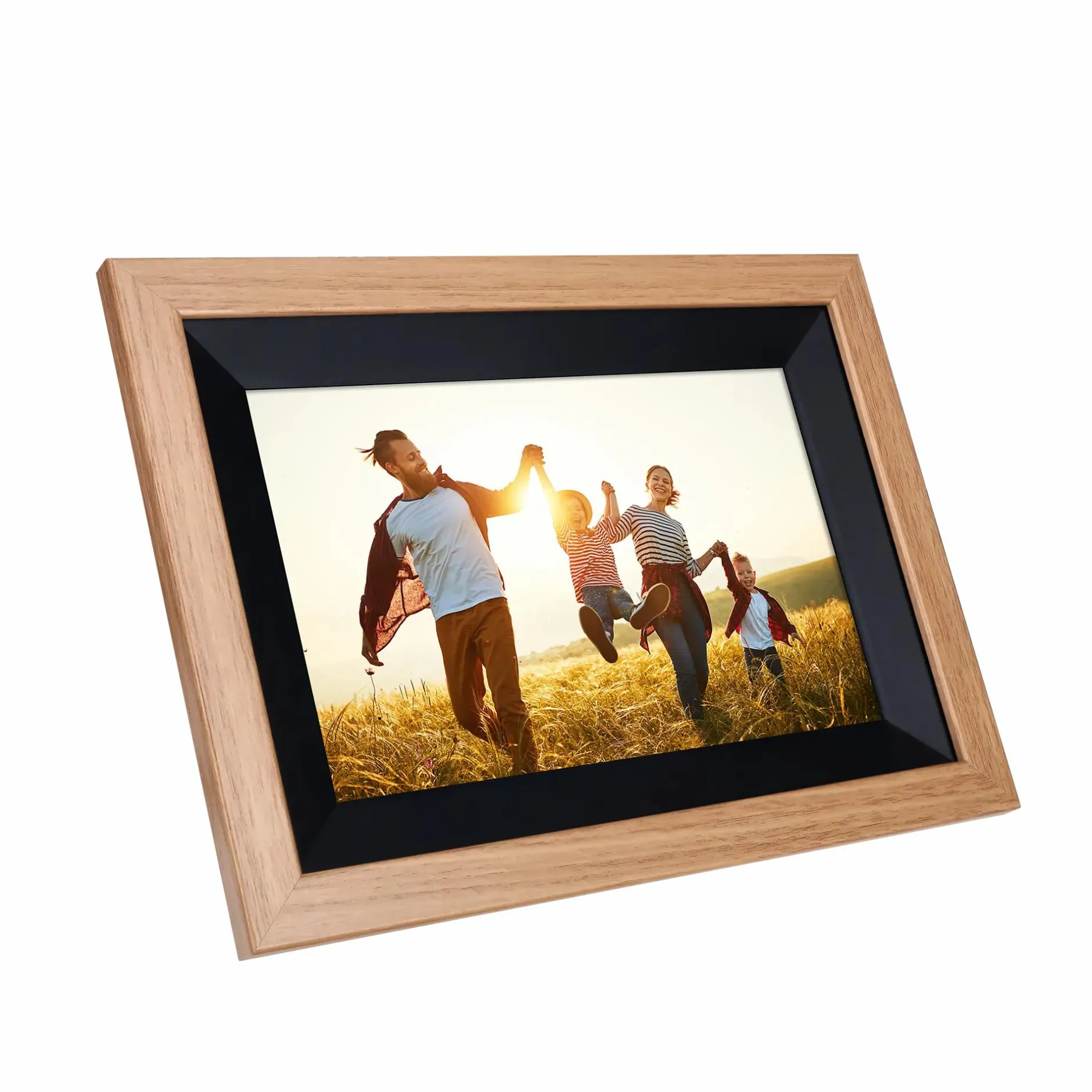 Rollei Digitale Bilderrahmen-Smarter Bilderrahmen | 10" Diagonale | Wifi | Frameo App | Holzrahmen | Modell 105