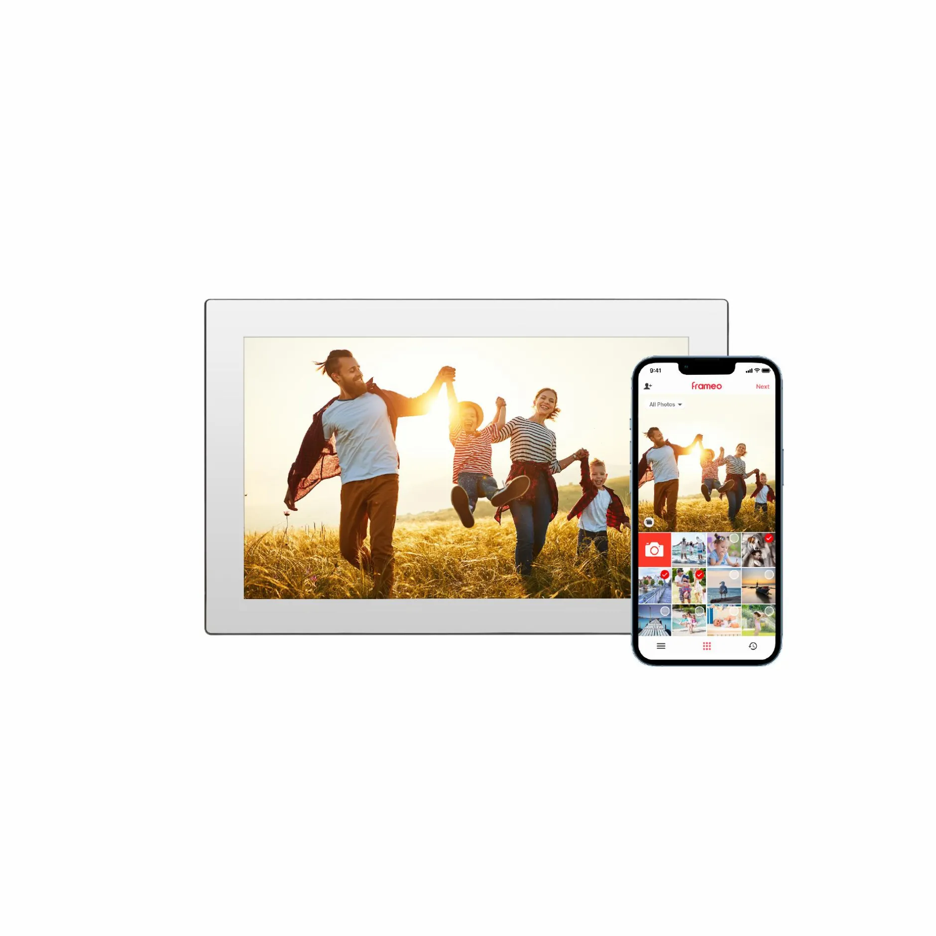 Rollei Digitale Bilderrahmen-Smarter Bilderrahmen | 10" Diagonale | Wifi | Frameo App | Spiegel | Modell 101