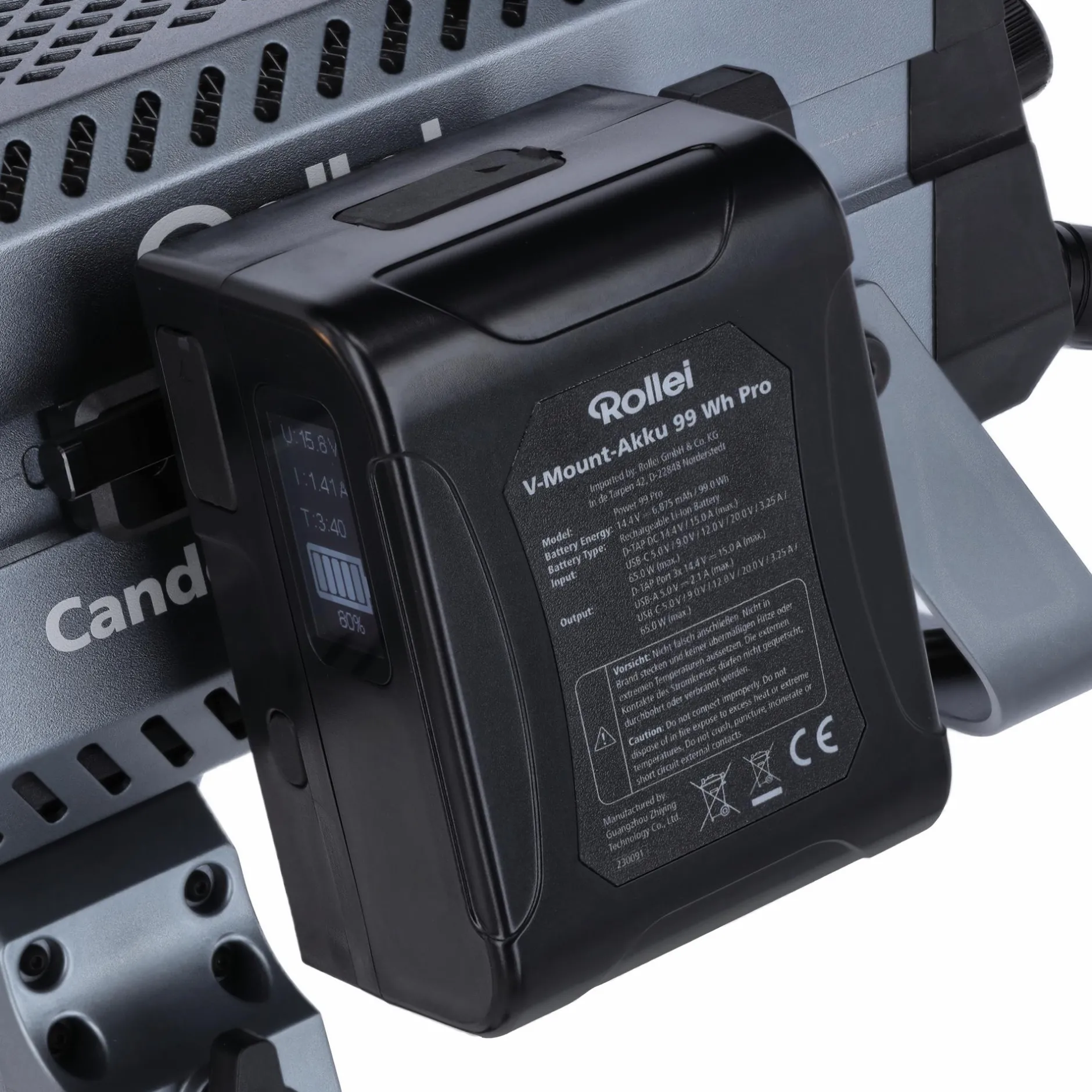 Rollei Led Zubehör|Led-Zubehör-V-Mount-Adapter für Candela 120/220/330